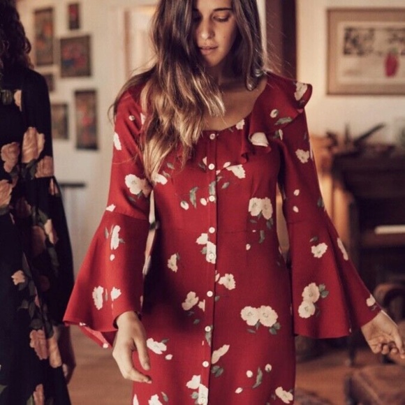 Christy Dawn Florence Dress - Crimson Floral (M) - Picture 2 of 6